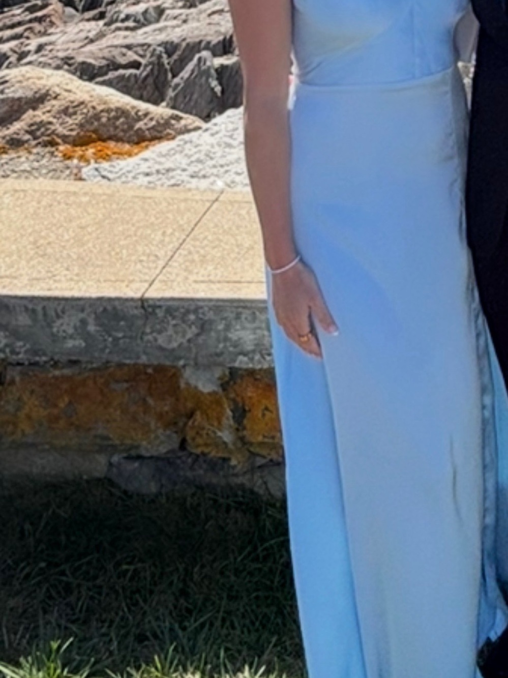 Azazie Light Blue Satin Maxi Dress